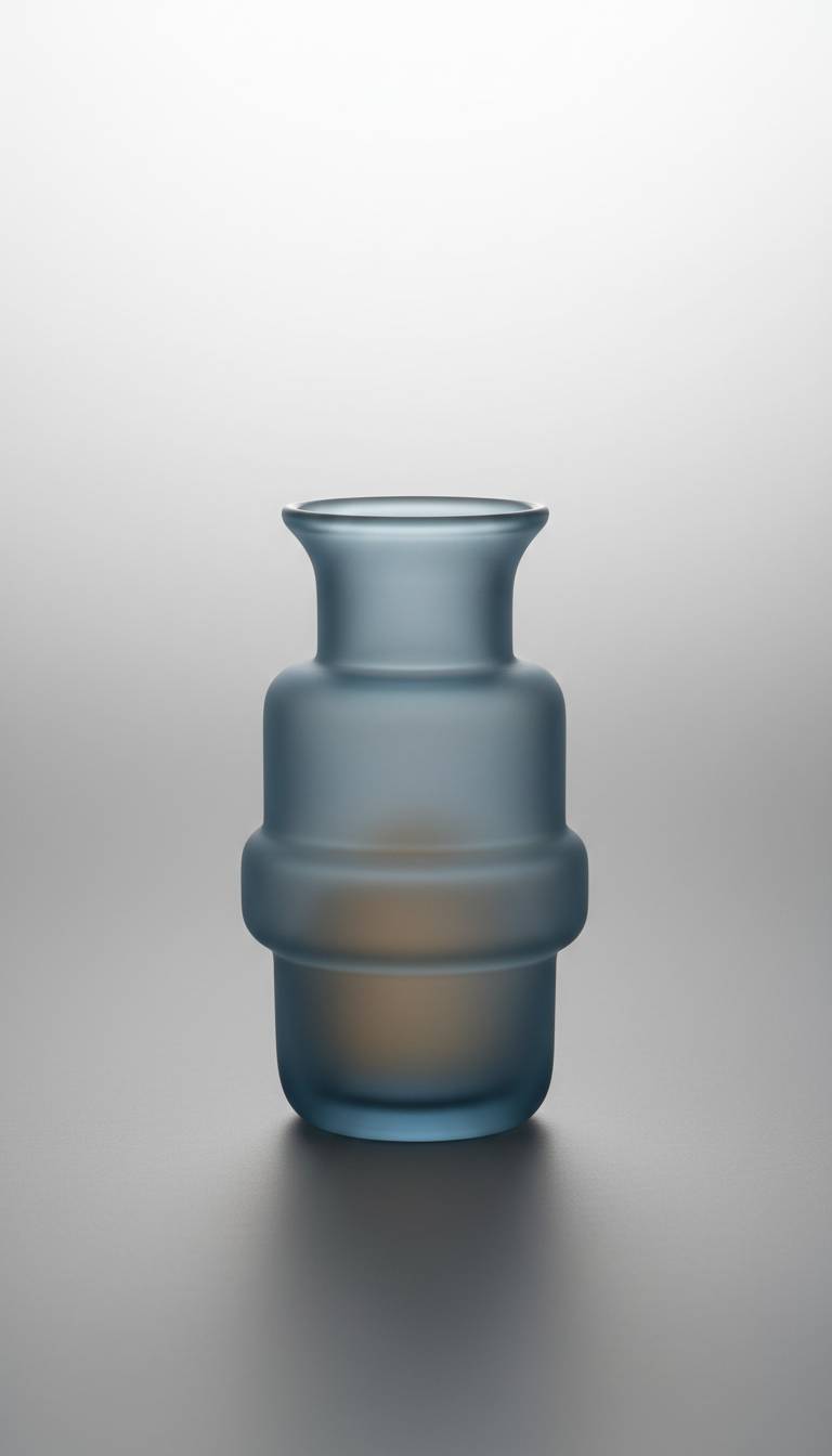 Glass Vase in Slate Blue
